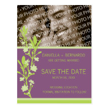 Moderne Blüten-Save the Date Postkarte