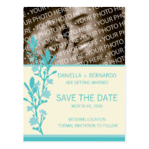 Moderne Blüten-Save the Date Postkarte