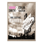 Moderne Hochzeit Vintager Sepia-Las Vegas lädt ein Personalisierte Einladungskarten
