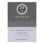 Moderne Jahrestags-Party Einladung (Grau/Silber)