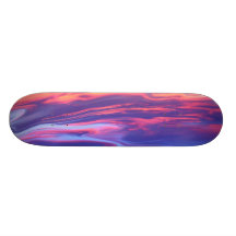 Moderne Kunst - lila Sonnenuntergang-Himmel Individuelles Skateboard