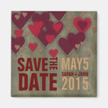 Moderne Liebhaber-roter Herz-Save the Date Magnet Magnets