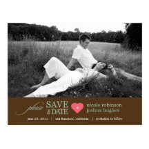 Moderne Schatz-Save the Date Postkarte