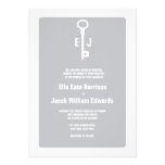 Moderne Schlüsselmonogramm-Hochzeits-Einladung