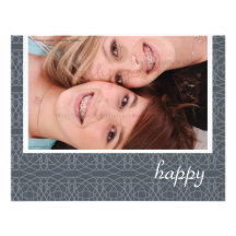 Moderne Spitze-inspirierte Fotokarte Individuelle Einladung