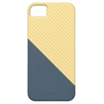 Moderne Streifen Gelb und Blau iPhone 5 Case
