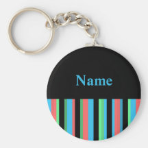 Moderne Streifen-Name Keychain Schablone Schlüsselband