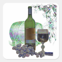 Moderne Wein-und Trauben-Kunst Sticker