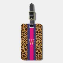 Moderner eleganter Tierdruck-Leopard personalisier Kofferanhänger
