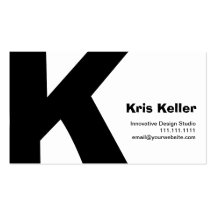 Moderner Entwurf großer Retro K-Monogramm Reversib Visitenkarte