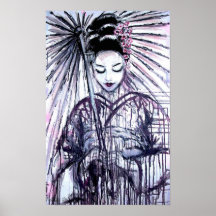 Moderner Geisha-Kunst-Druck Plakat