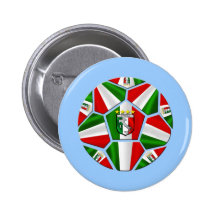 Moderner italienischer Fußball täfelt Grafikgesche Anstecknadelbuttons