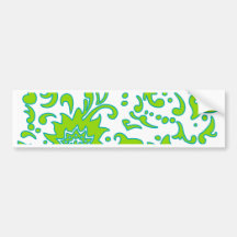 Modernes Retro mit Blumenmuster-grün-blaues Weiß Auto Sticker
