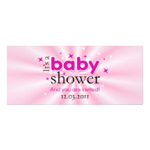 Modernes Text-Rosa hat lustiges Baby-Duschen-Party Individuelle Einladungen