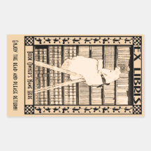 Modernes Vintages Buchzeichen v1 Rechteckige Sticker