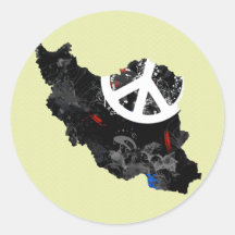 Modisches Friedenszeichen des Irans mit iranischer Runde Sticker