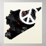 Modisches Friedenszeichen Syriens mit syrischer Ka Plakatdrucke