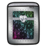 Modisches Spitze-Herz-Schmuck-Silber-Rosa-Grün Sleeves Für iPads