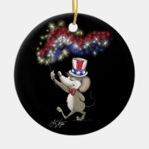 Moe's Happy 4th Of July Night Celebration Christmas Tree Ornament