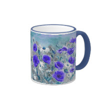 "Mohnblumen-Blau-" Becher Kaffeetasse