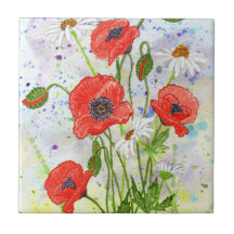 "Mohnblumen-" Fliese