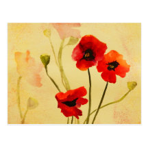 Mohnblumen-Schatten Postkarten