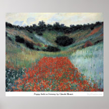 Mohnblumenfeld in Giverny durch Claude Monet Poster