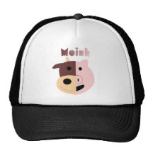 Moink: Cartoonkuh und Schweinhut Truckermütze