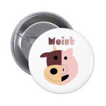 Moink: Cartoonkuh und Schweinknopf Anstecknadel