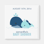 Mom and Baby Whale Baby Shower {blue} Magnet