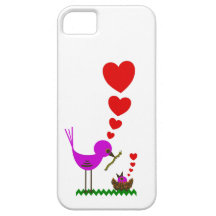 Momma Vogel-Herz-Vogelbaby iPhone 5 Fall Etui Fürs iPhone 5