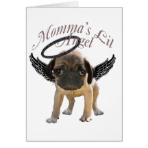 Mommas Lil Mops-Engel Grußkarten