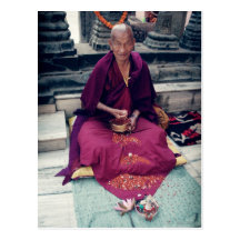 Mönch in Bodh Gaya Postkarte