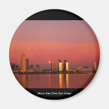 Mond-Aufstieg über San Diego Kühlschrankmagnet