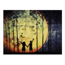 Mond-Kinder Postkarte