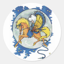 Mond-Magie Runder Sticker