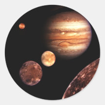 Mond-Raum-u. Astronomie-Geschenke Jupiters galiläi Runder Aufkleber