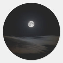 Mond über Wolken Runde Aufkleber