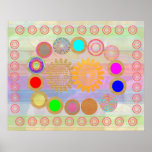 MOND und Kreise:  Kunst für Kinderraum Plakate