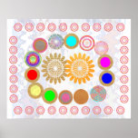 MOND und Kreise:  Kunst für Kinderraum Poster