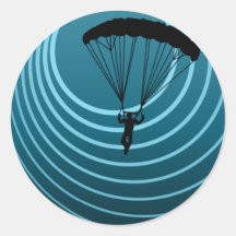 Mondenschein Skydiver Runde Aufkleber