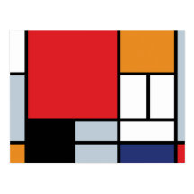 Mondrian - Zusammensetzung mit großem rotem Flugze Postkarte