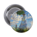 Monet die Promenaden-Frau mit einem Sonnenschirm-K Anstecknadelbuttons