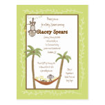 Monkey herum Babyparty-Einladungen Postkarte