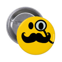 Monocle-u. Schnurrbart-smiley (kundengerechtes bac Anstecknadelbuttons