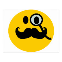 Monocle-u. Schnurrbart-smiley (kundengerechtes bac Postkarten