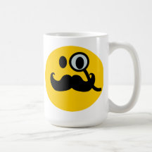 Monocle-u. Schnurrbart-smiley (kundengerechtes bac Tee Haferl