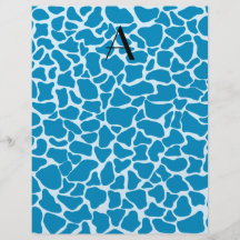 Monogram blue giraffe print custom flyer