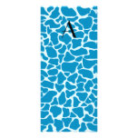 Monogram blue giraffe print rack card template