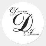 Monogram Three Letters and Names Wedding Sticker